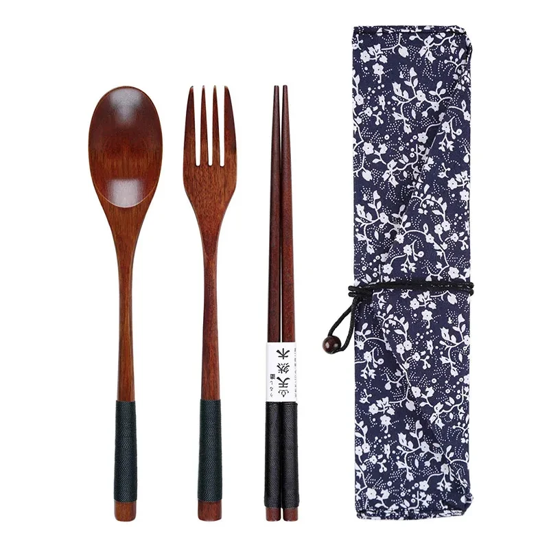 Free Shipping Japanese Style Chopsticks Spoon Set Portable Tableware Set