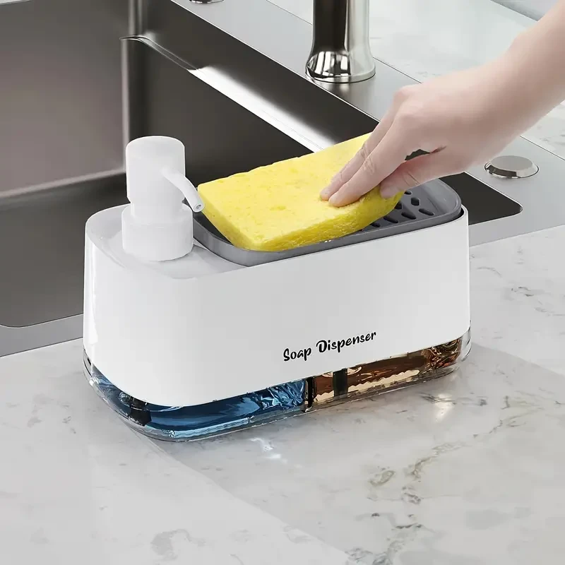 4-In-1 Dish Soap Dispenser Set with Sponge Holder