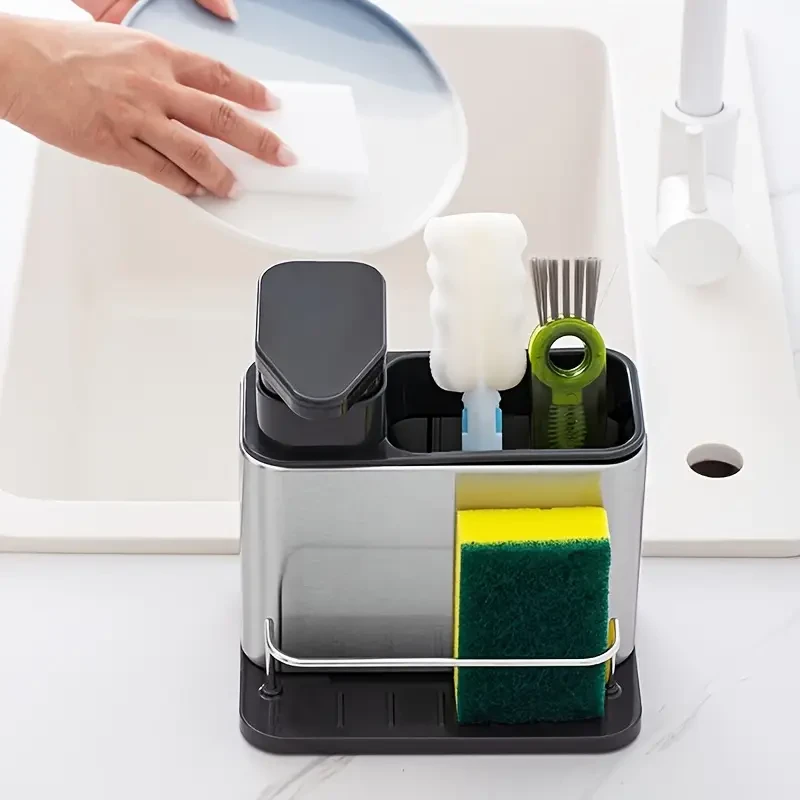 Multifunctional Sink Soap Dispenser With Sponge Holder