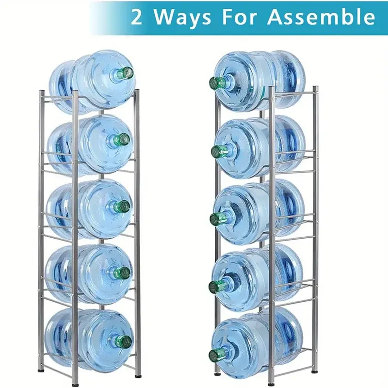 5-Tier 5 Gallon Water Bottle Storage Rack - Detachable Heavy Duty Water Jug Shelf