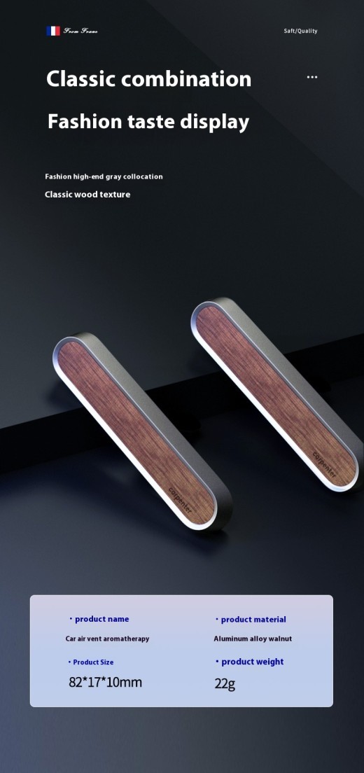 Car Aromatherapy Walnut Alloy Air Outlet Decoration