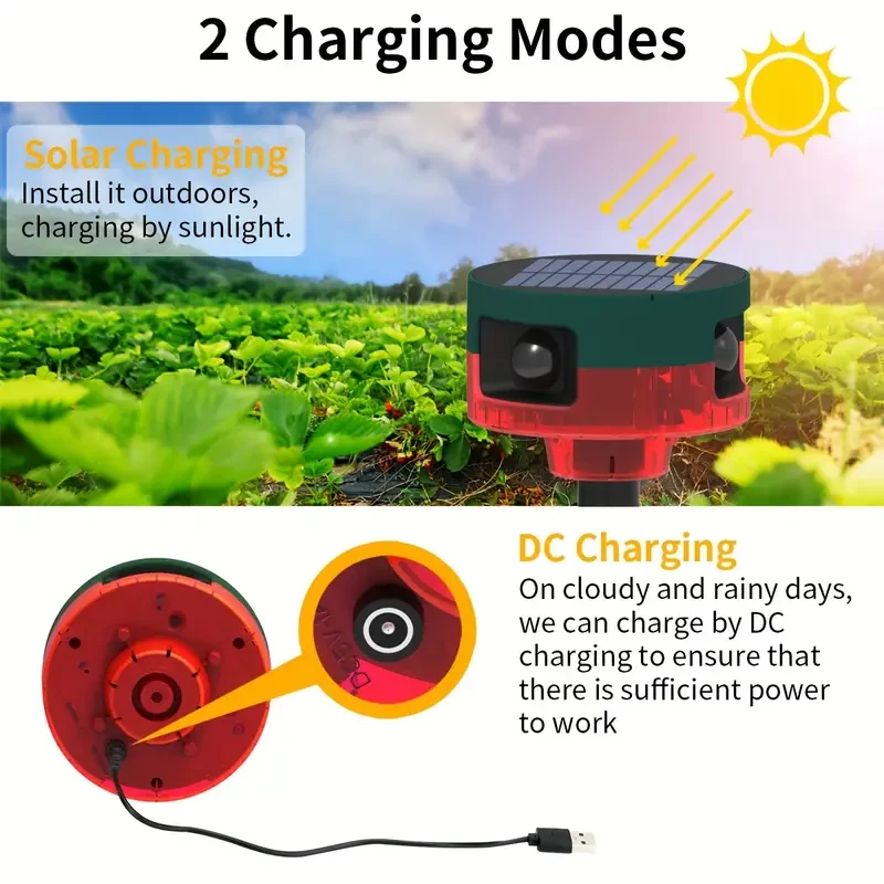 360 Solar Animal Repeller Alarm - Induction with 13 Effects and Recording