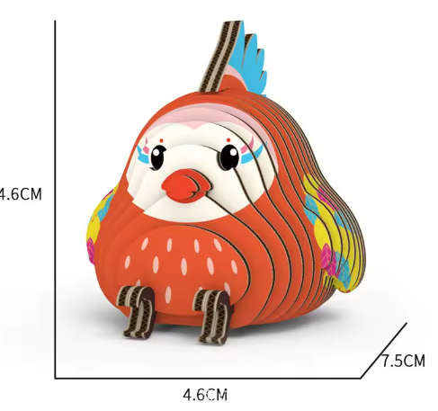 Animal 3D Paper Puzzle For Kids Educational Toys Parrot Theme Funny DIY Manual Assembly Three-dimensional Model Toy For Boy Girl