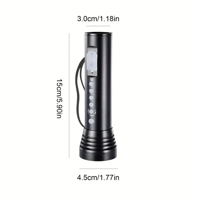 Multi-Function Flashlight with DV Surveillance Camera - MP3 Player & Alarm