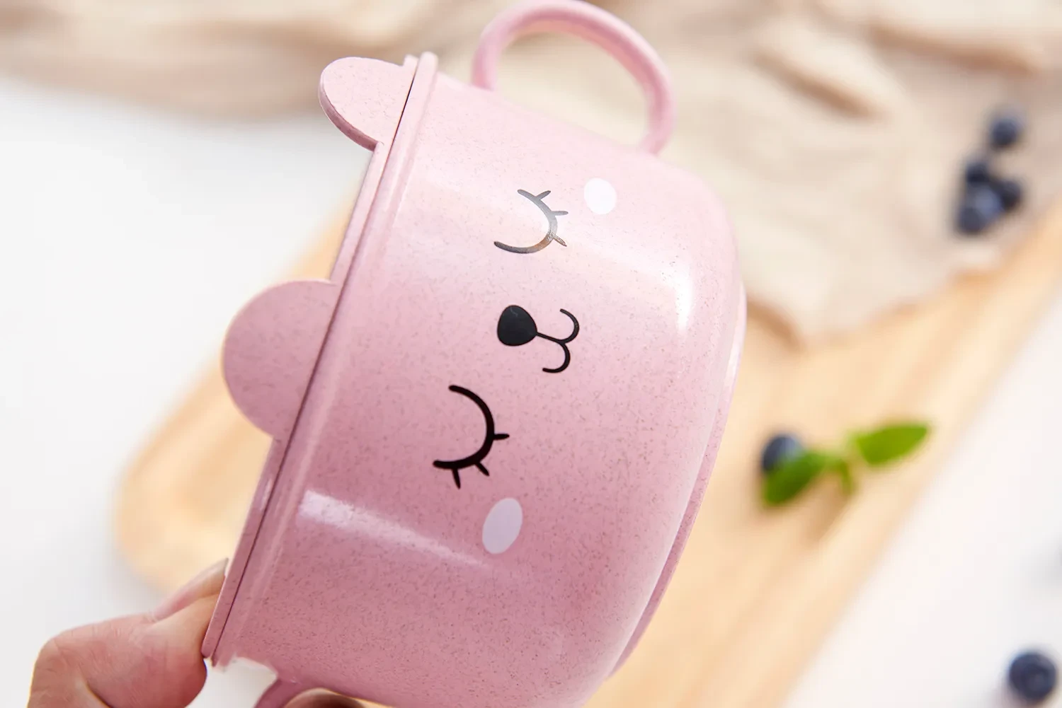 Children'S Three-Dimensional Cartoon Environmental Protection And Safety Infants Anti-Scalding Binaural Wheat Straw Covered Bowl