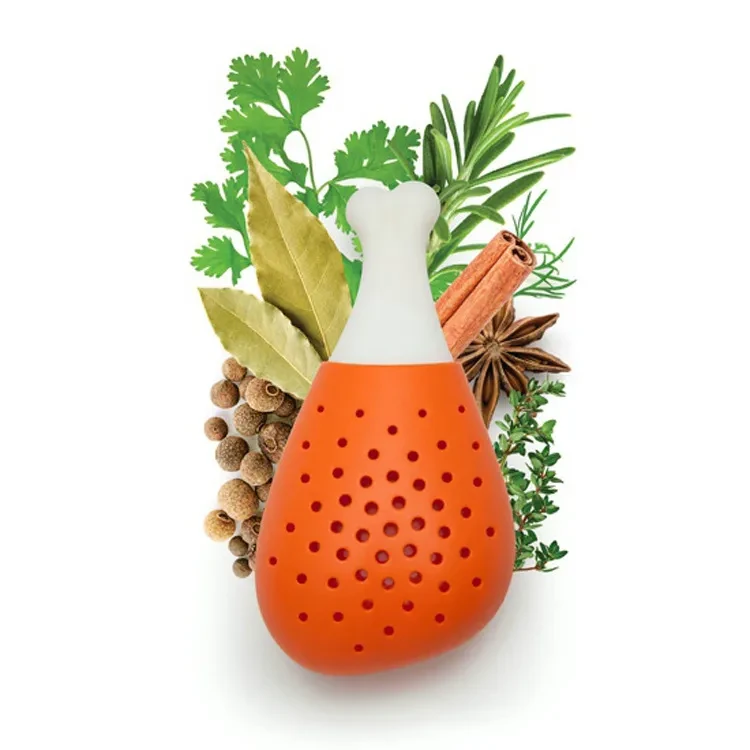 Creative Chicken Leg Silicone Seasoning Filter, Stew Soup, Spice Condiment Bag Filter, Soup Filter