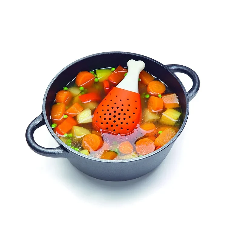 Creative Chicken Leg Silicone Seasoning Filter, Stew Soup, Spice Condiment Bag Filter, Soup Filter