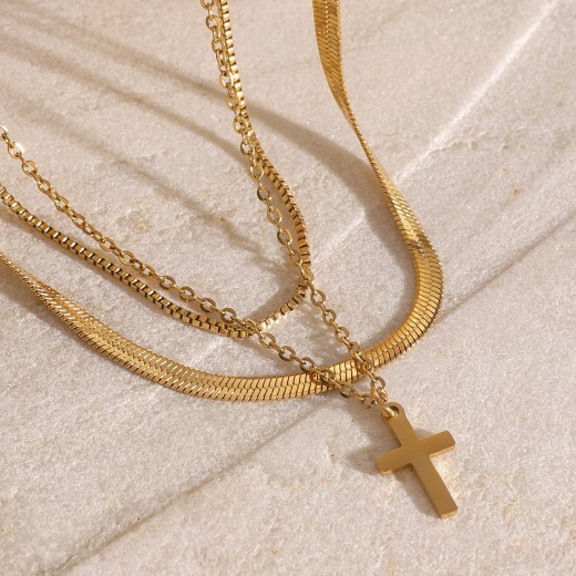 Women's Fashion Personality Cross Simple Necklace