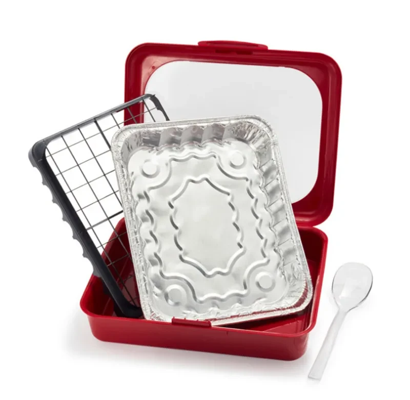 fancy panz plastic tin foil crisper tray 2 IN 1 Foil Pan Baking Carrie