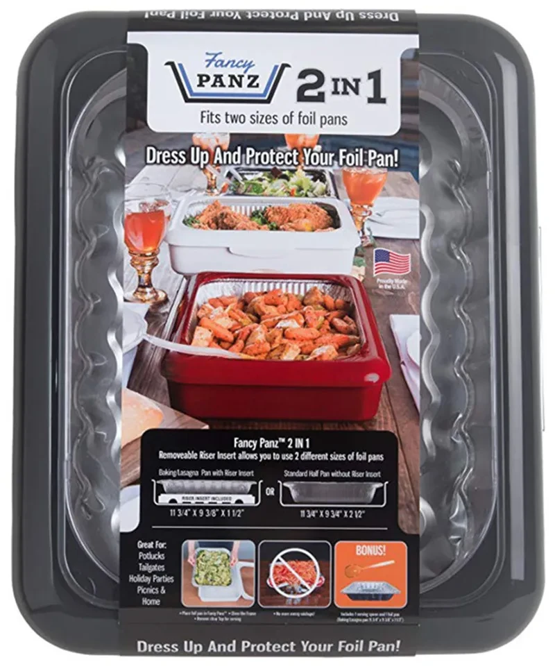 fancy panz plastic tin foil crisper tray 2 IN 1 Foil Pan Baking Carrie