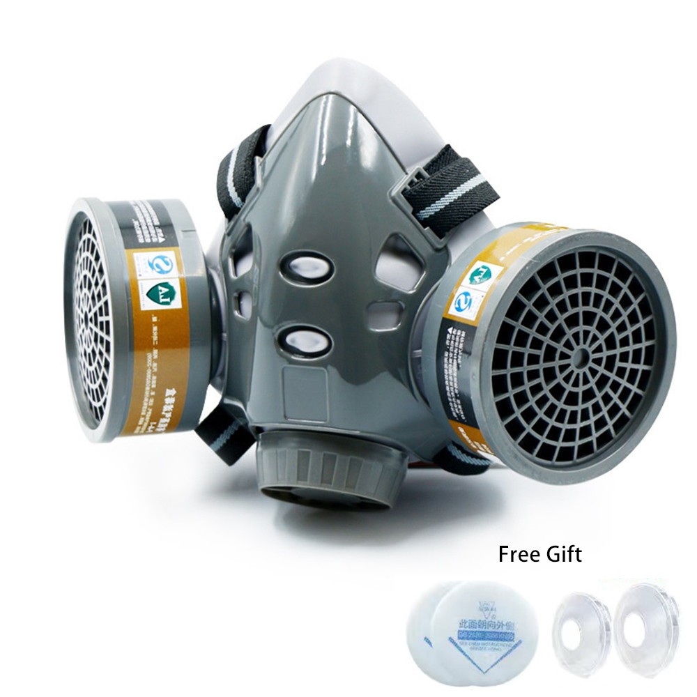 308 Face Gas Dust Mask Chemical Respirator with Dual Filters