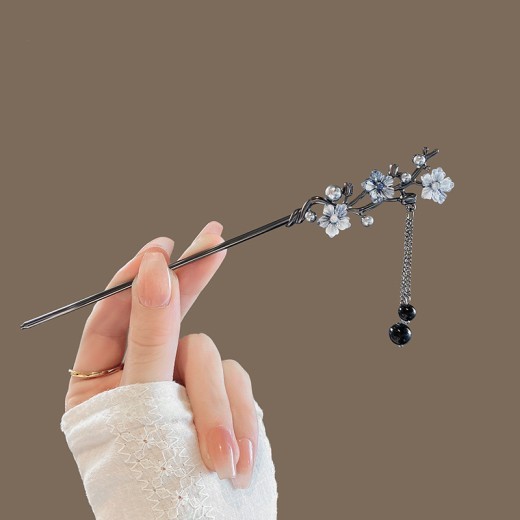High-end New Chinese Flowers Tassel Hairpin Special-interest Design Retro