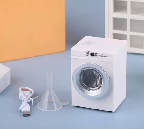 1Pcs Dollhouse Miniature Simulation Washing Machine Drum Washer Laundry Model Dollhouse Home Appliance Model Decor Toy