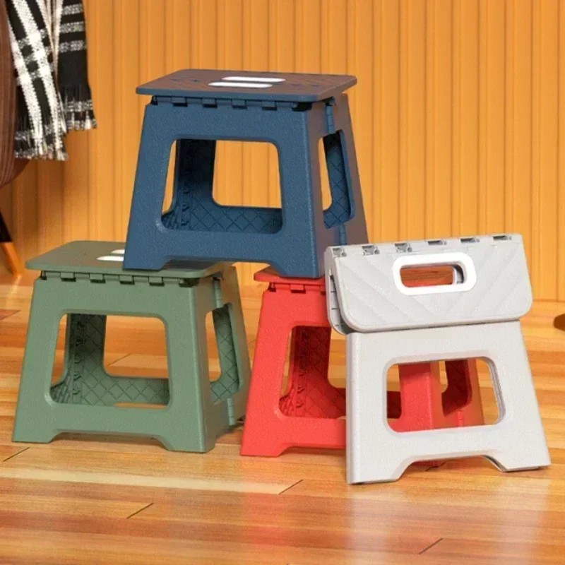 New Portable Folding Stool Thickened Plastic Saddle Chair
