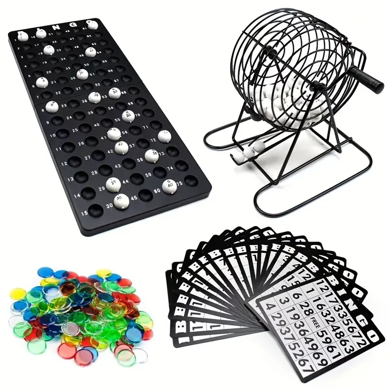 Classic Bingo Game Set with Lucky Ball Machine