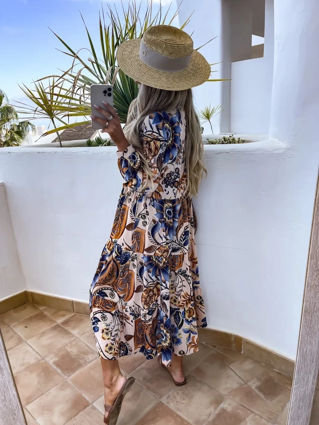 Women's Fashion Special V-neck Printed Dress