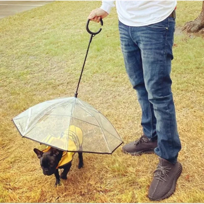 Hot Selling Transparent Pet Supplies Adjustable Pet C Type Umbrella