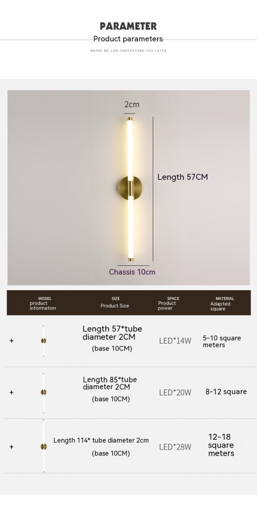 Minimalist Wall Lamp Creative Linear LED Strip Light