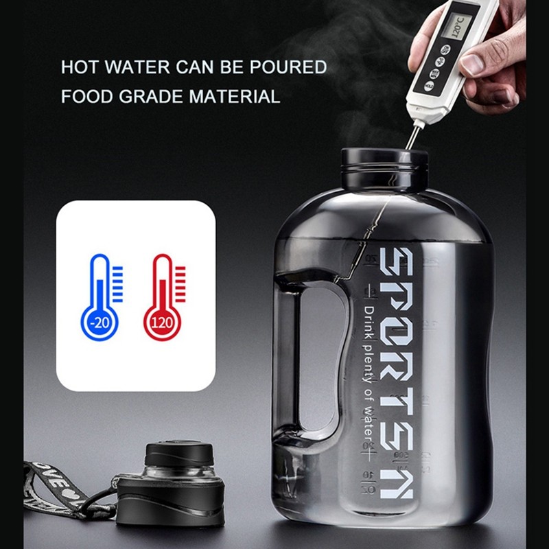 2.7/1.7L Insulated Water Bottle with Straw Leakproof Fitness Bottle for Gym, Travel, Hiking, and Camping