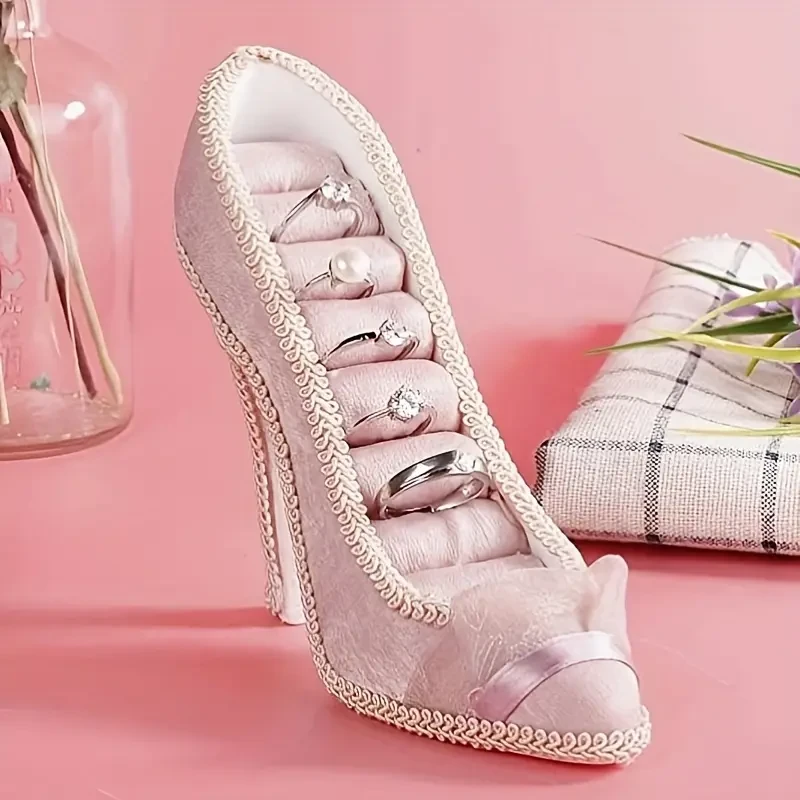 Pink High-Heel Shoe Jewelry Organizer