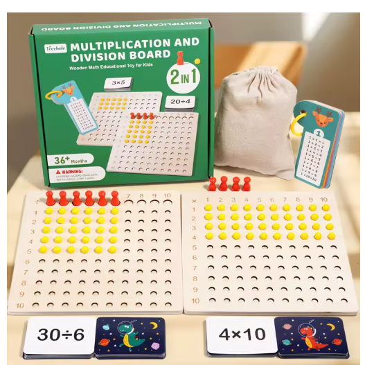 Math Multiplication Board Montessori Wooden Toys Kids Preschool Learning Educational Board Game Toys For Counting Teaching