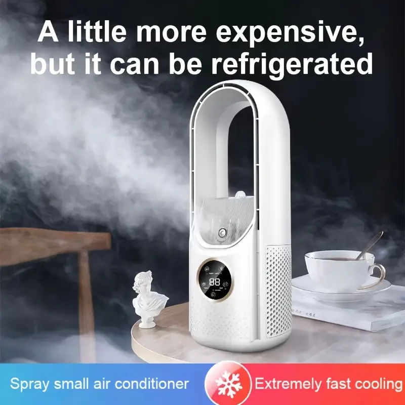 Sleek Bladeless Air Purifier Fan with 6-Speed Control