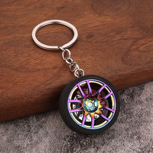 Car Modification Caliper Brake Disc Wheel Hub Car Keychain