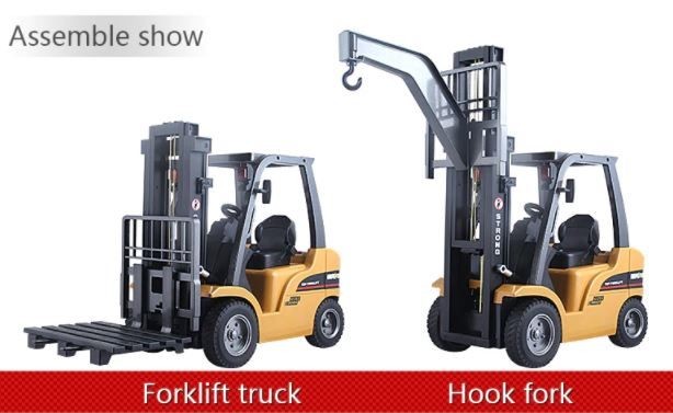 RC Alloy Forklift, HUINA 1577, 1:10, 2.4G, Rechargeable
