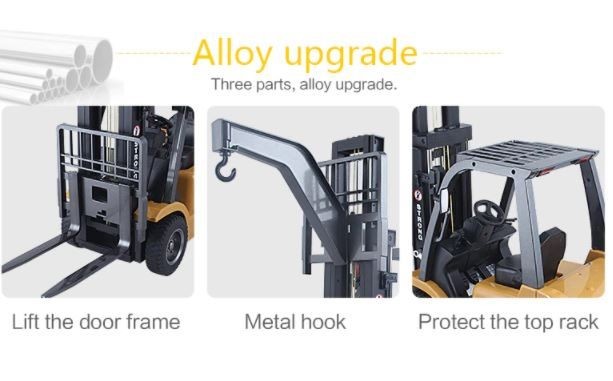 RC Alloy Forklift, HUINA 1577, 1:10, 2.4G, Rechargeable