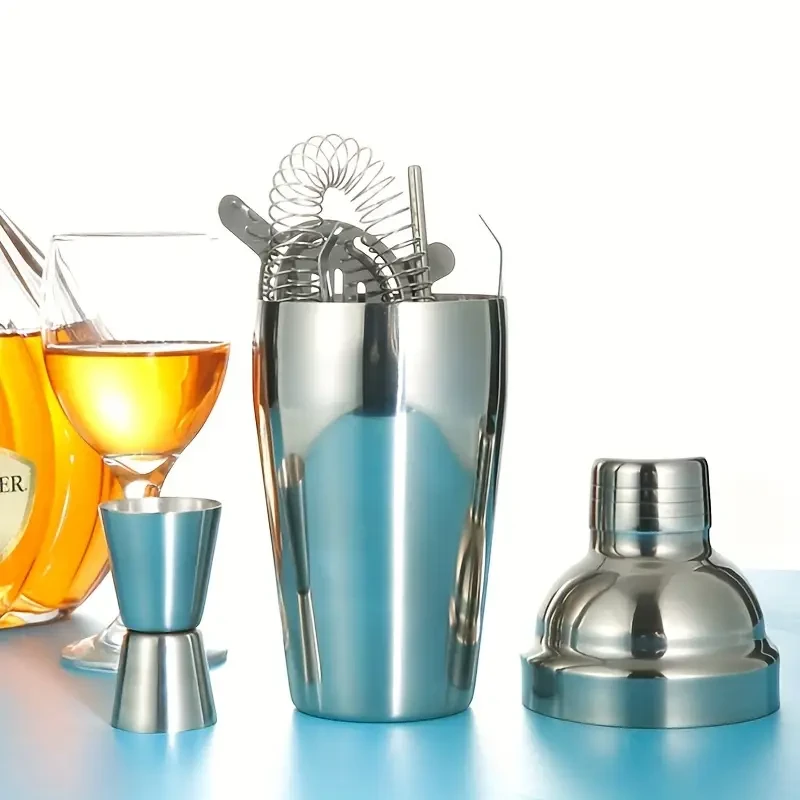 12-Piece Premium Cocktail Shaker Set With Bamboo Stand For Bartenders