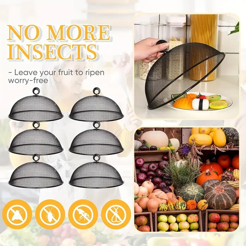 6-Pack Metal Mesh Food Covers for Outdoors