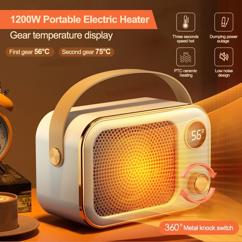 New 1200W Portable Electric Heater Space Heater with LED Display