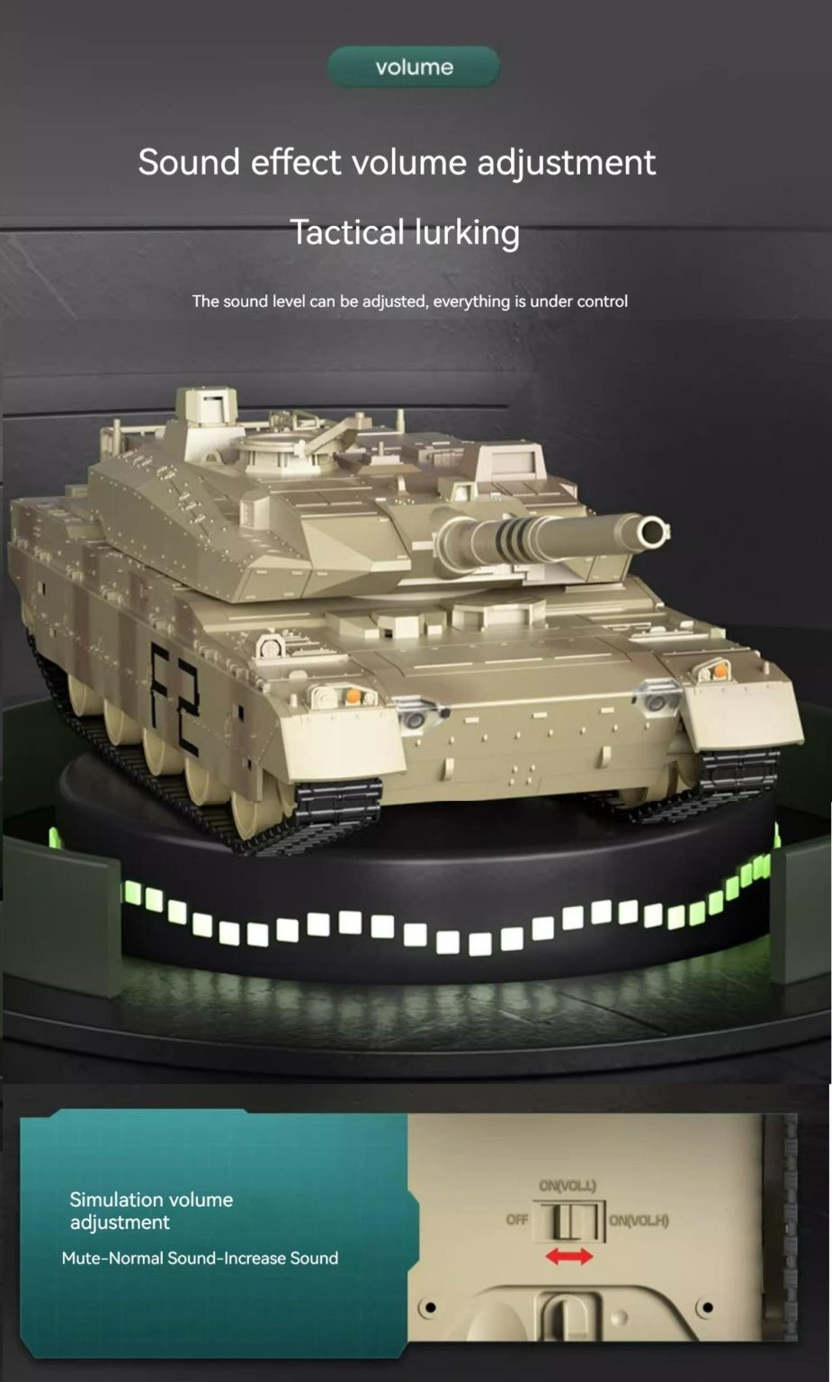 Tank, RC Tank, Remote Control Tank.12 CH, Army Green.