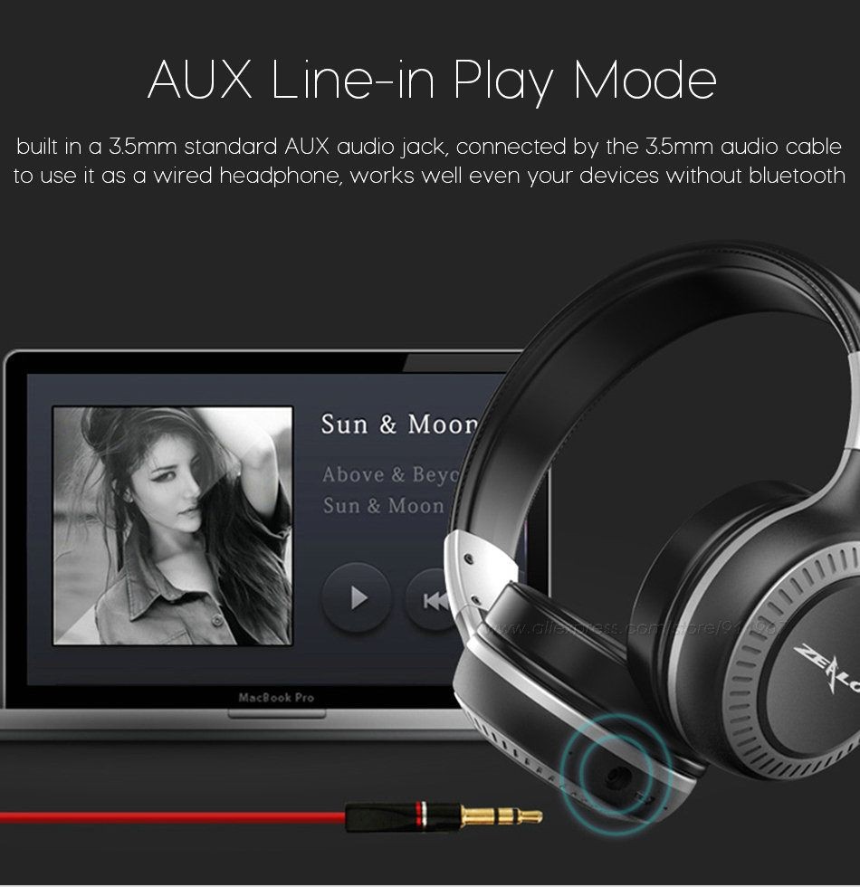 ZEALOT B20 HiFi Stereo Bluetooth Headphone Wireless Headset Super Bass Over Ear