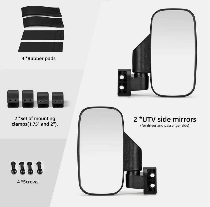 1.75"-2" UTV Rear View Side Mirror