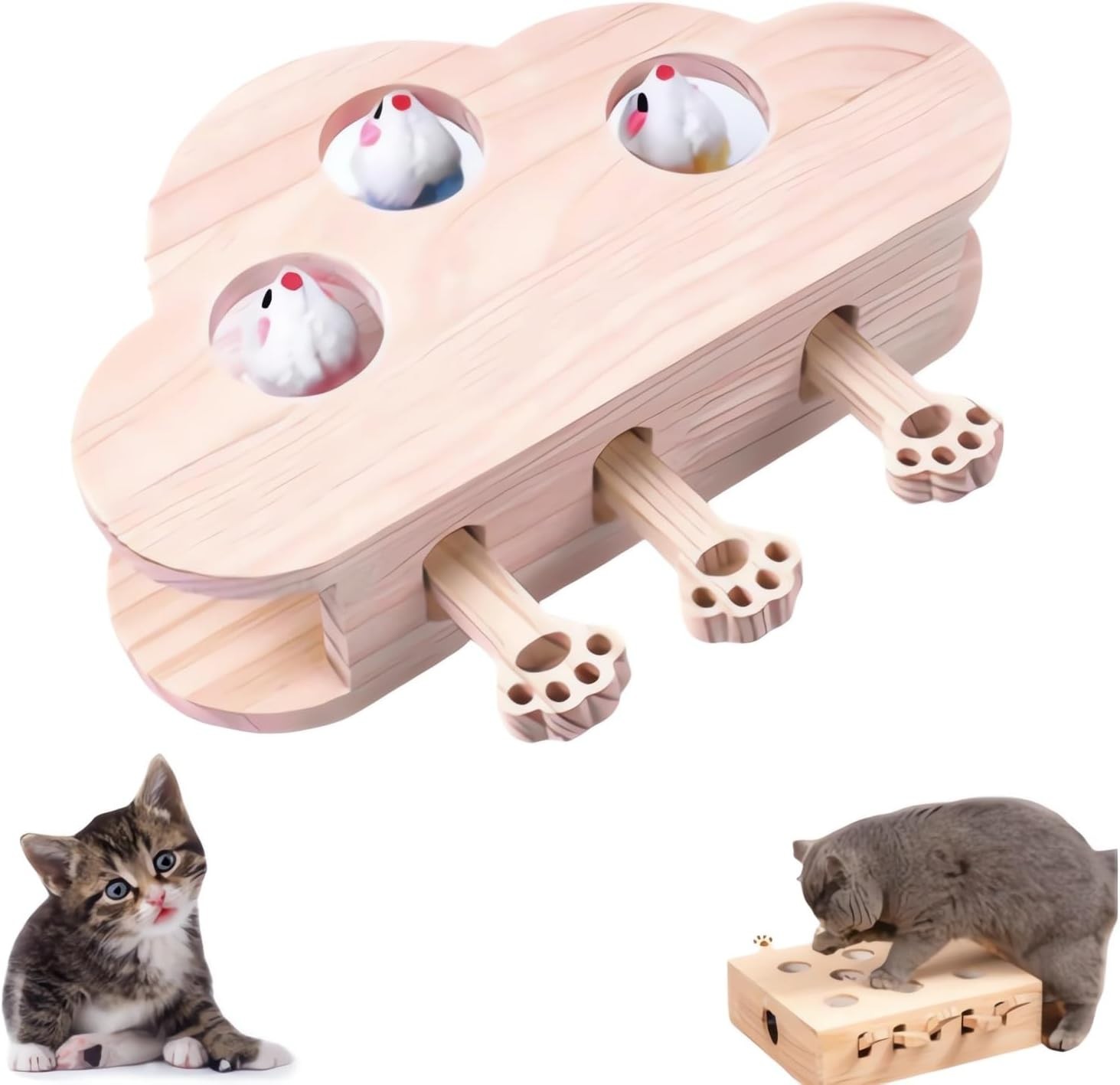 Cat Scratcher And Toy, Cat Pop Up Toy, Cardboard Cat Scratcher With Whack A Mole For Cats, Cat Whack A Mole Toy, Interactive Cat Toys For Bored Indoor Adult Cats