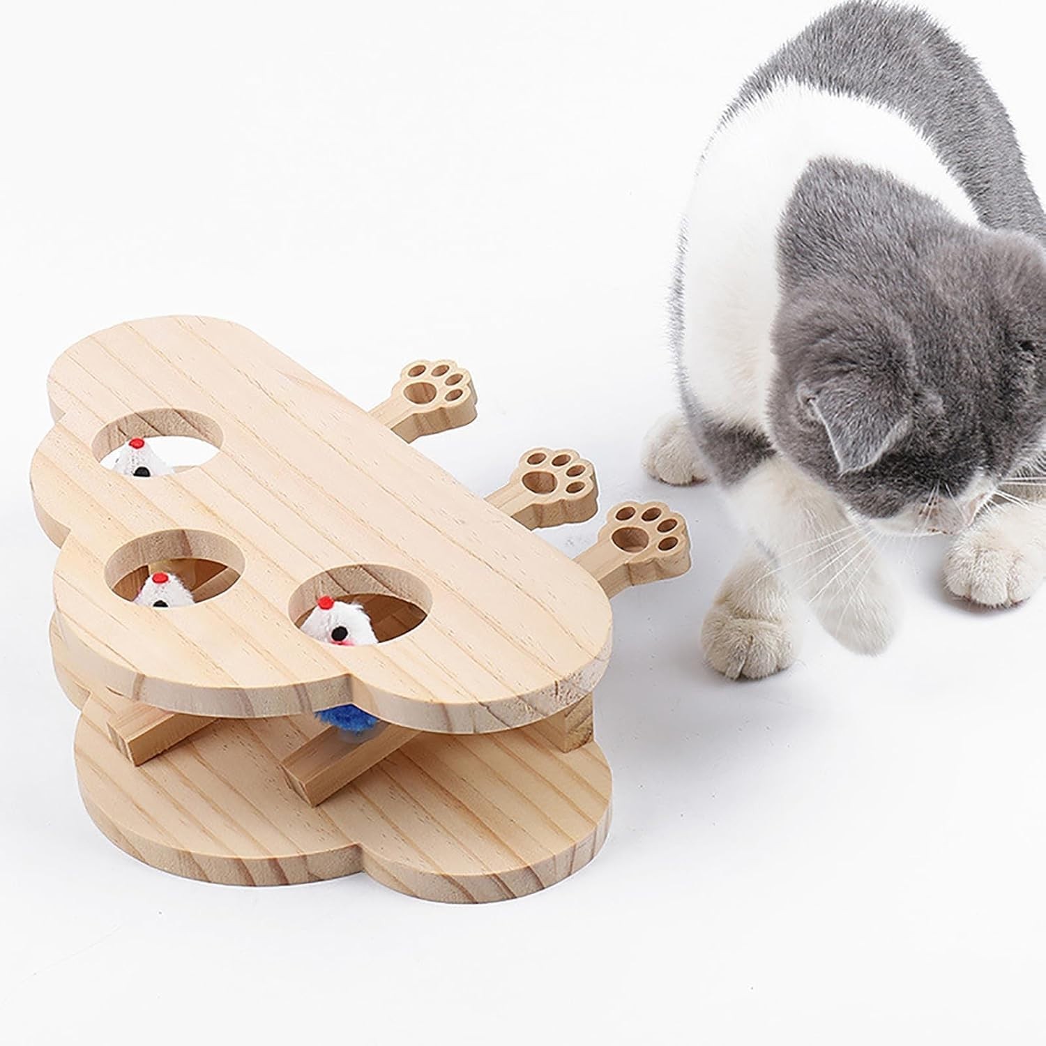 Cat Scratcher And Toy, Cat Pop Up Toy, Cardboard Cat Scratcher With Whack A Mole For Cats, Cat Whack A Mole Toy, Interactive Cat Toys For Bored Indoor Adult Cats