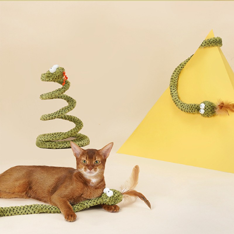 Snake Cat Teasing Stick Cat Toy Cat Teasing Artifact Cat Cat Supplies Self-hi To Relieve Boredom Feather Long Pole