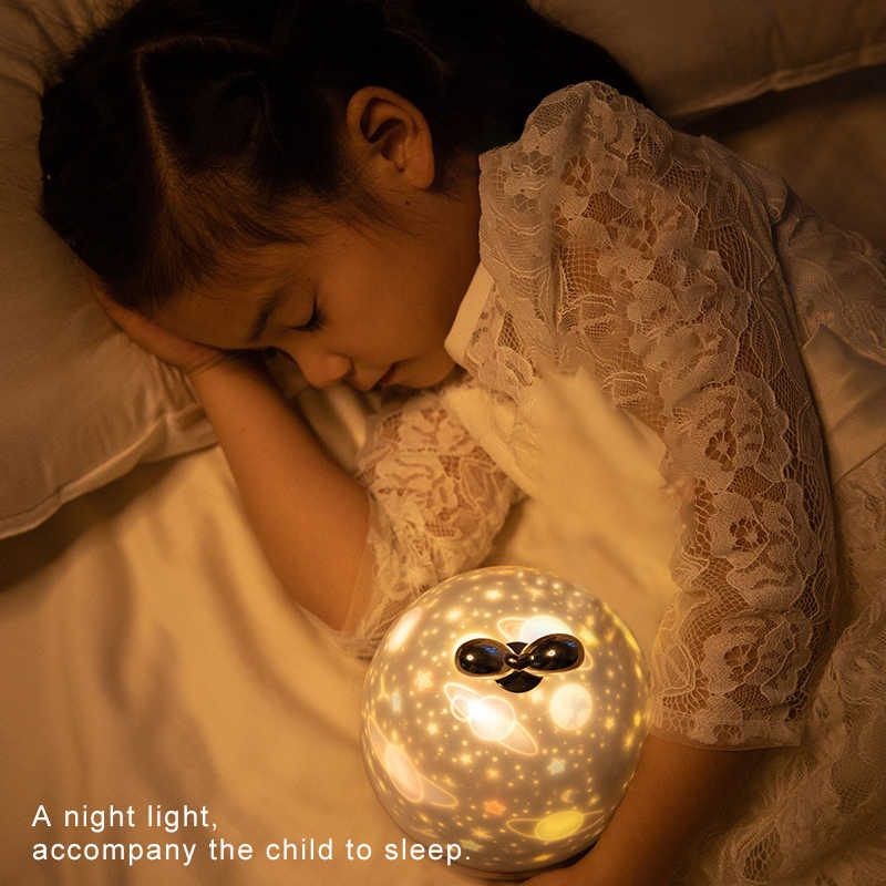 Projector Light, Rechargeable, 360 Rotation, 12 Scenes, with Music Box
