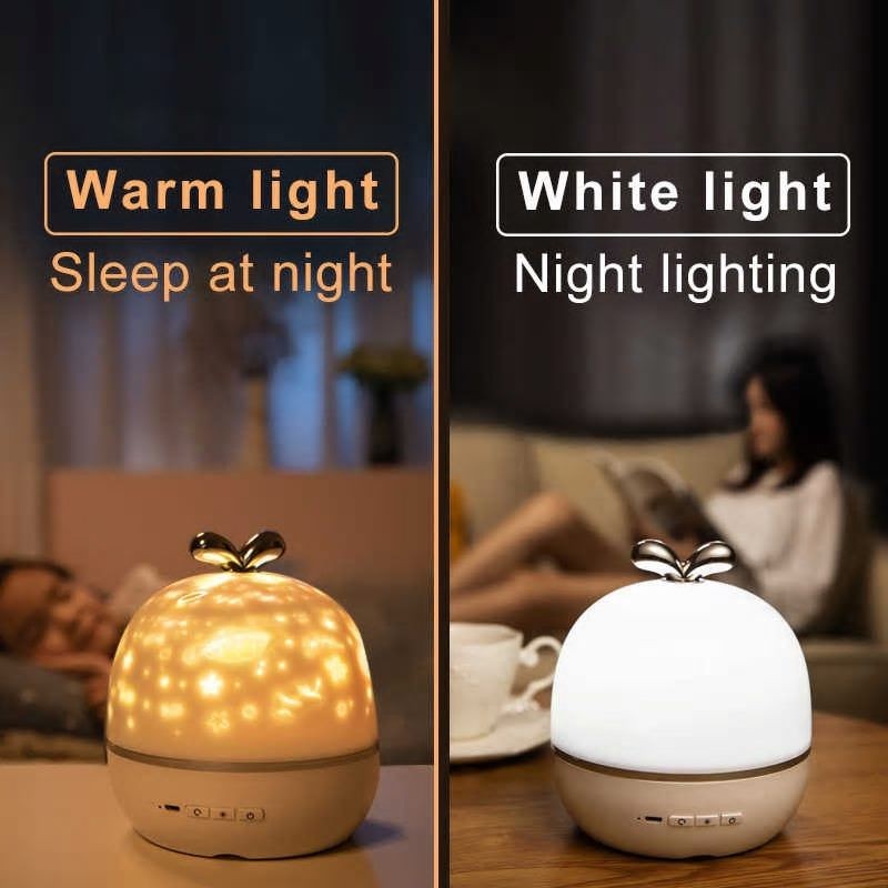 Projector Light, Rechargeable, 360 Rotation, 12 Scenes, with Music Box