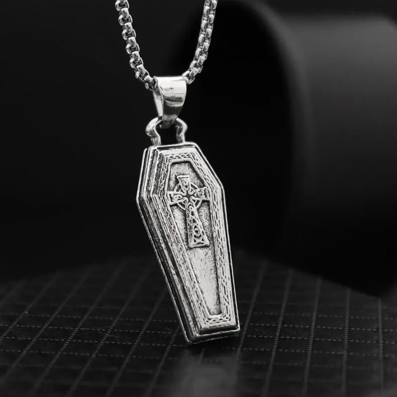 Alloy Coffin Cross Pendant Necklace