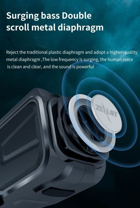 Speaker, Zealot P2, 40W, 8000mAh, With Wire Microphone,