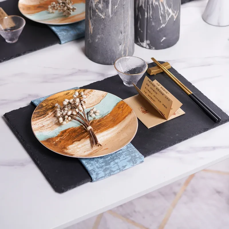New Chinese Style Aqua Blue Dinner Plate
