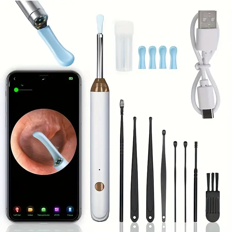 Ear Wax Removal Tool with Camera - 8-Piece Ear Cleaner Set