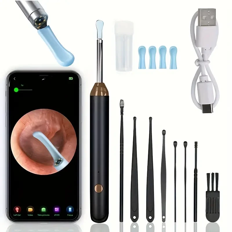 Ear Wax Removal Tool with Camera - 8-Piece Ear Cleaner Set