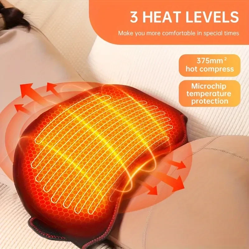 Heating Pad with Massage Belt - Fast Heating for Back and Abdominal Pain