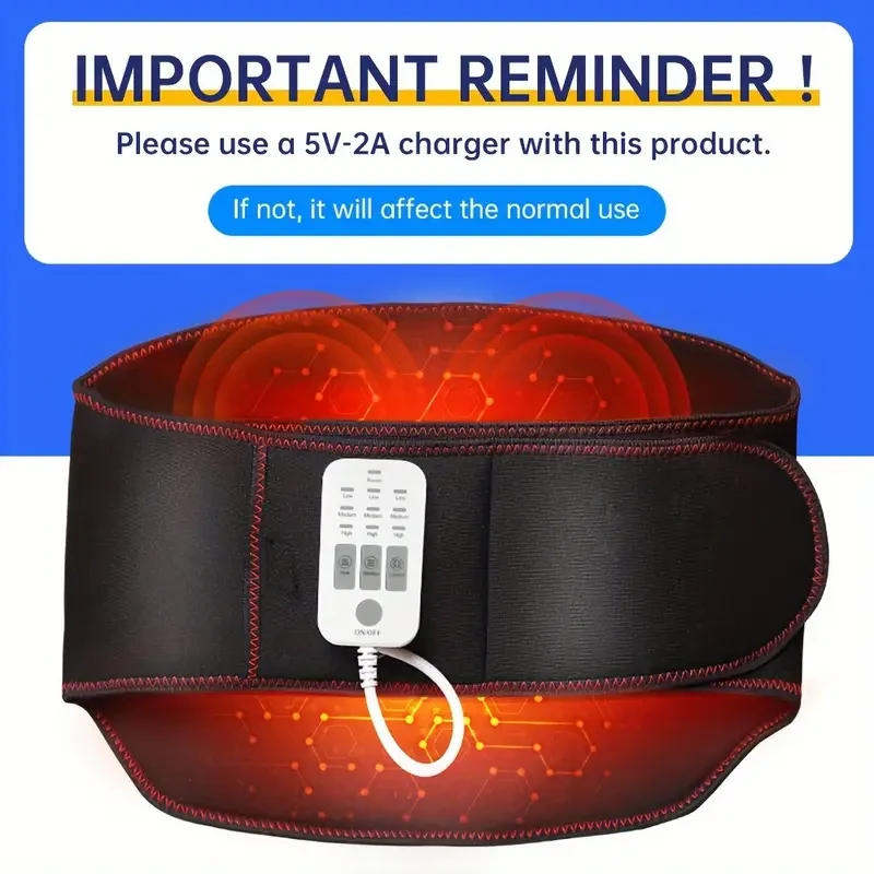 Heating Pad with Massage Belt - Fast Heating for Back and Abdominal Pain