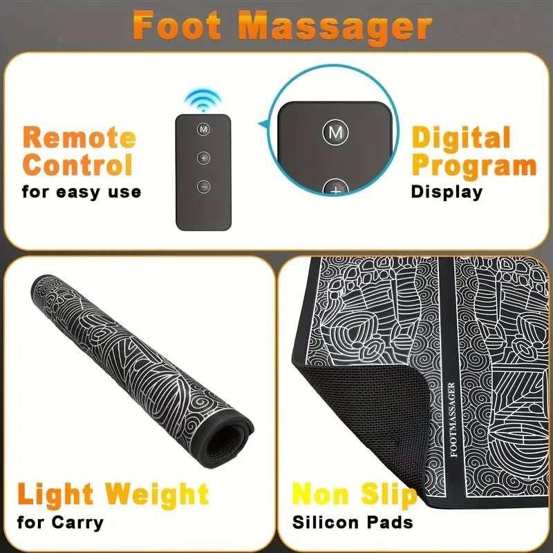Foot Massager Mat with Remote Control - Pain Relief and Muscle Relaxation