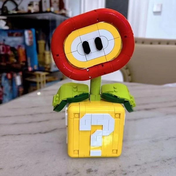 NEW MOC Piranha Plant Model Assembled Building Block Brick, Fit Flame Flower