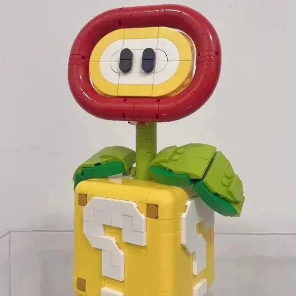 NEW MOC Piranha Plant Model Assembled Building Block Brick, Fit Flame Flower